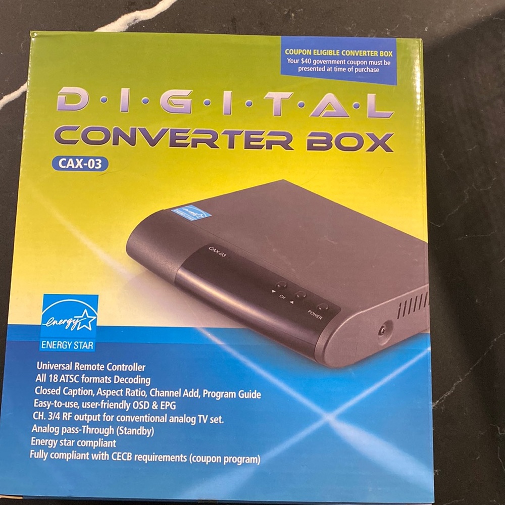 Digital Converter Box CAX-03 Universal Remote Controller NOS All 18 ATSC Formats